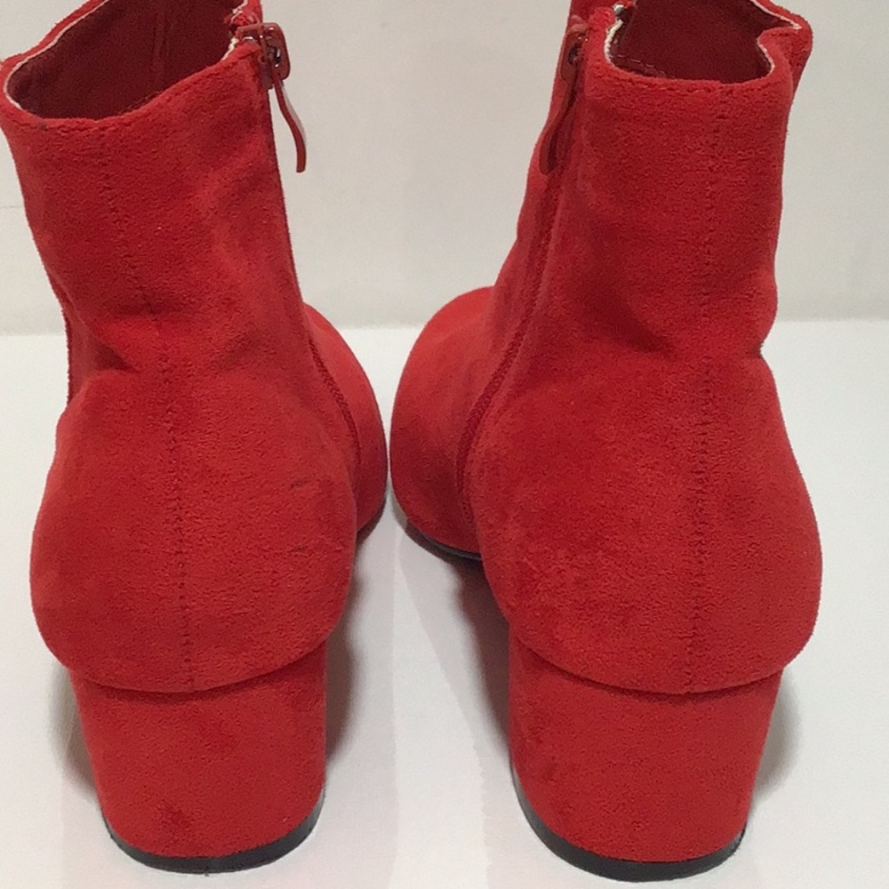 Camssoo Suede Red Ankle Boots, Size 30 - Picture 4 of 9